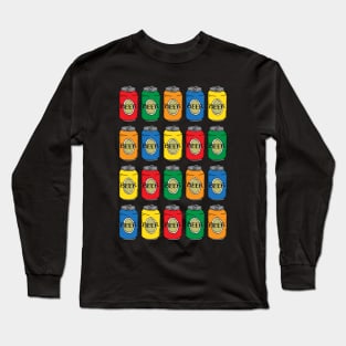 Beer Cans Popart Long Sleeve T-Shirt